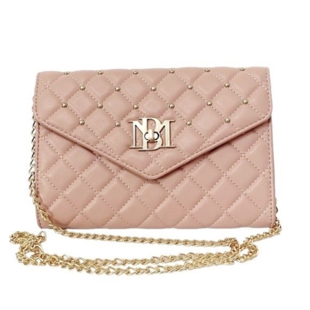 Badgley Mischka Blush Quilted Envelope Crossbody Bag NWT $129